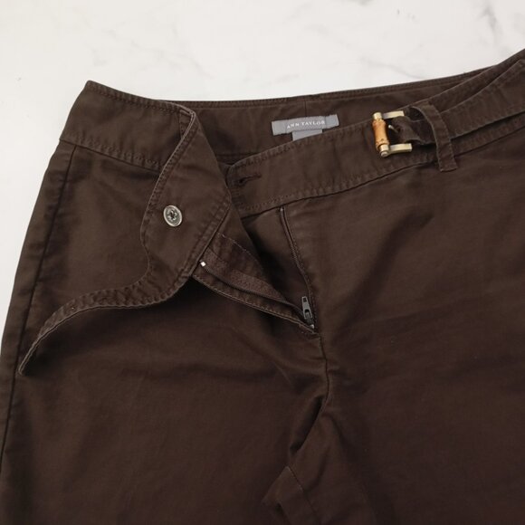 Ann Taylor Pants Size 10 Womens Brown Cotton-Blend - Picture 4 of 11